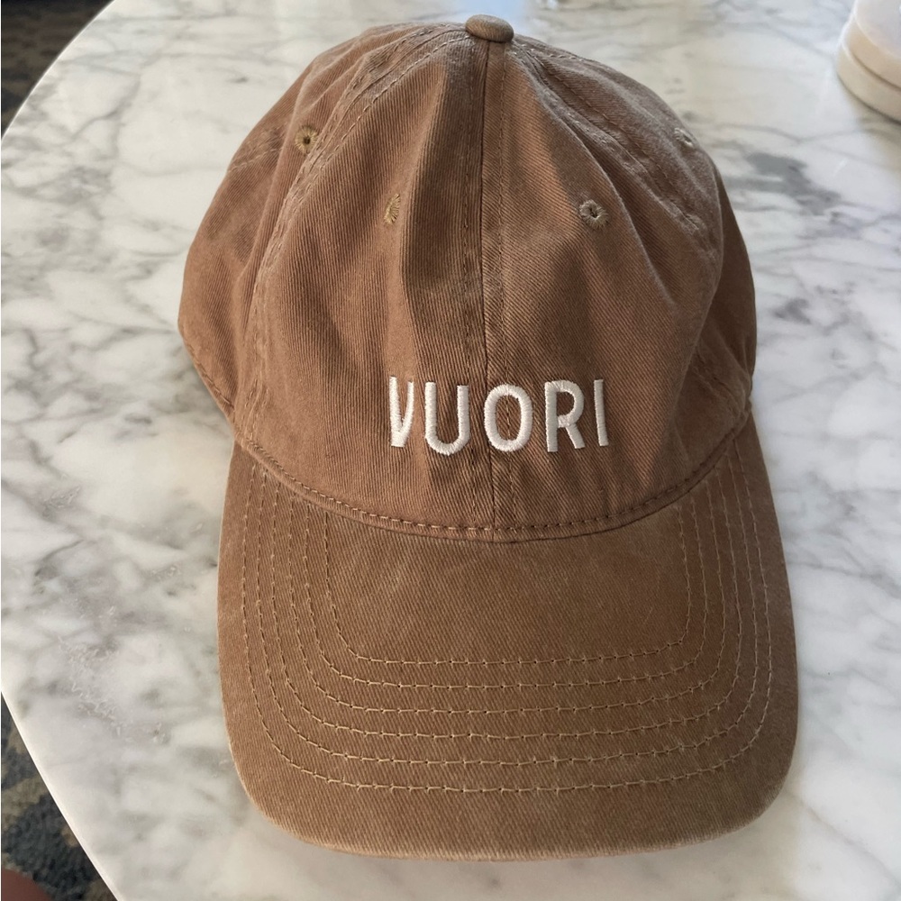 Vuori Brown Embroidered Logo Baseball Cap 100% Cotton